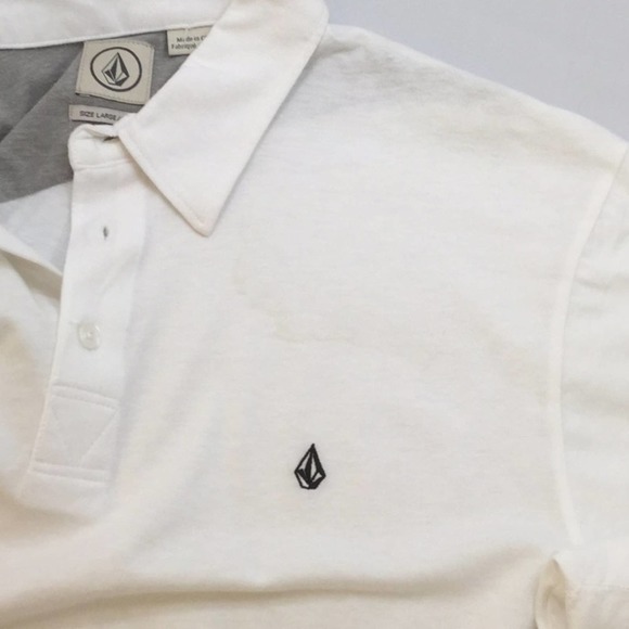 NWT Volcom Men's White Polo shirt | Small | - Picture 8 of 8